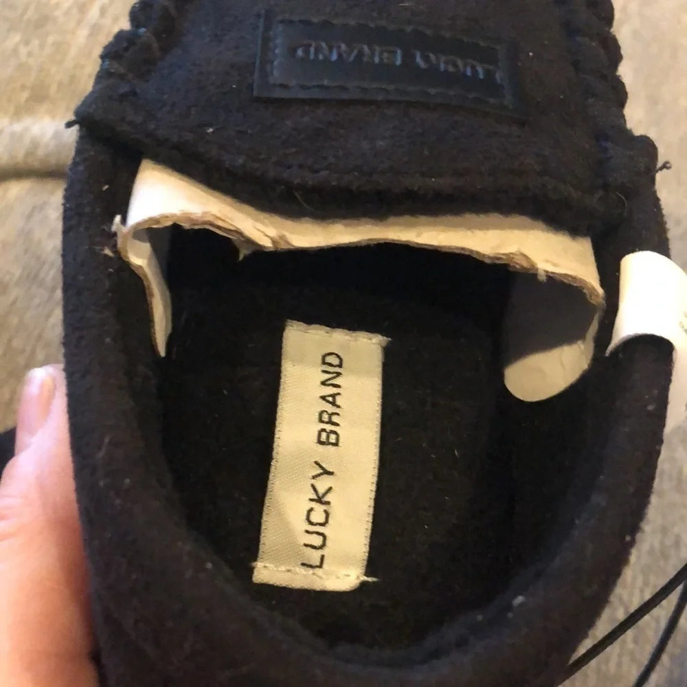 NEW Lucky Brand Toddler Moccasin Slip-On Slippers Size 7/8 Kids Shoes Black
